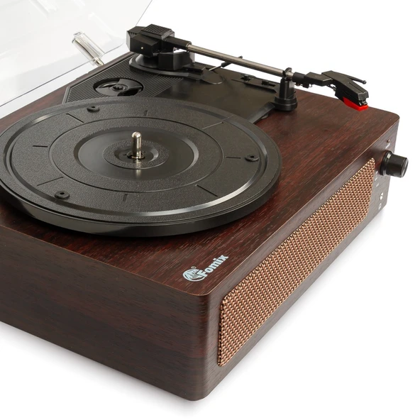 fomix FM-108 koyu kahverengi  Hoparlörlü Bluetoothlu Pikap Plak Çalar - Resim 7