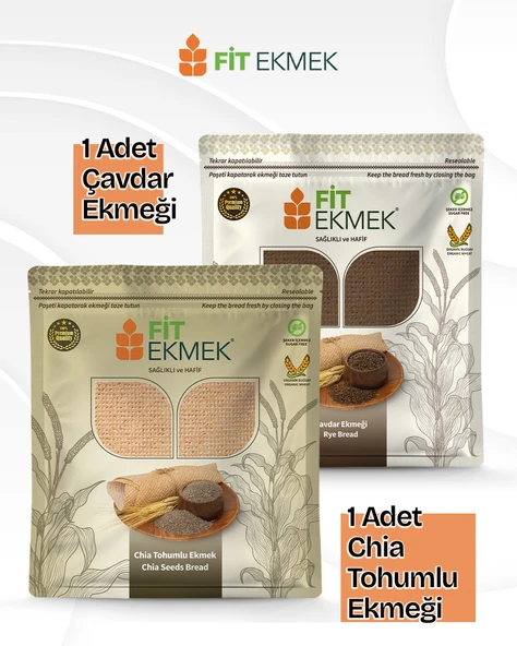 fit Çavdar Lavaş Ekmeği 300gr ve Chia Tohumlu Lavaş Ekmeği 300gr