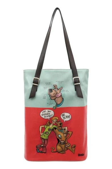 Kadın Vegan Deri Kırmızı Omuz Çantası - Warner Bros Hungry Doo Tasarım - 2