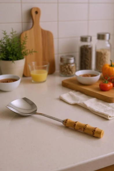 Bambum Mundo - Bambu Saplı Kızartma Kaşığı 32,5*10cm ürün görseli