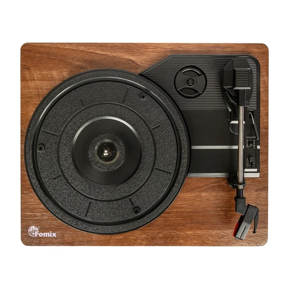 Fomix FM-108 açık kahverengi  Hoparlörlü Bluetoothlu Pikap Plak Çalar - Resim 6