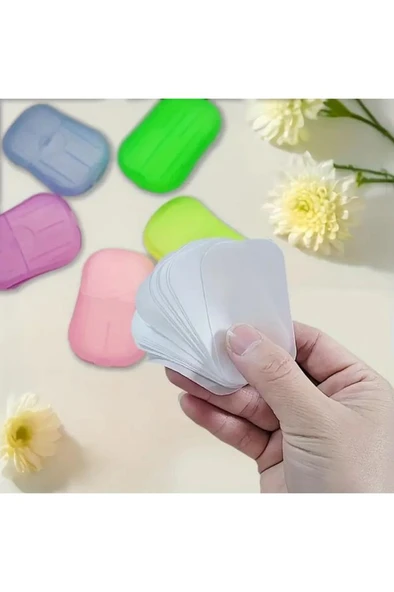 100 lü Suda Eriyen Kağıt Sabun Öğrenci Çocuk Okul Dezenfektan Seyahat Kamp Piknik El Yıkama Sabunu - 8