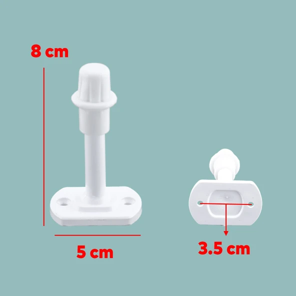 Beyaz 100 ADET Kapı Pencere Arkası Vidalı Silikon Tampon Duvar Boya Koruyucu Koruma Stoper Seti - Resim 2