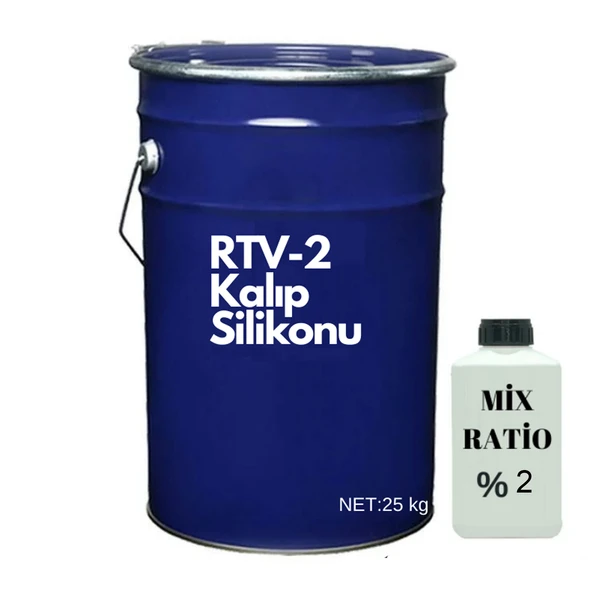 Tahtakale Toptancı RTV-2 Kalıp Silikonu 5 SHORE Yarı Şeffaf (25 KG) - 1