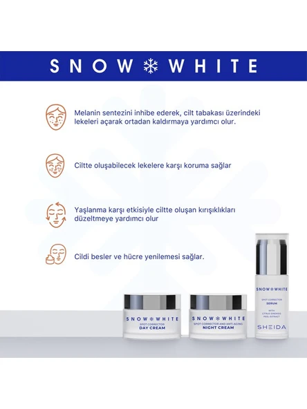 Sheida Snow White Leke Ve Aydınlatıcı Gece Kremi 50 ml - Resim 3