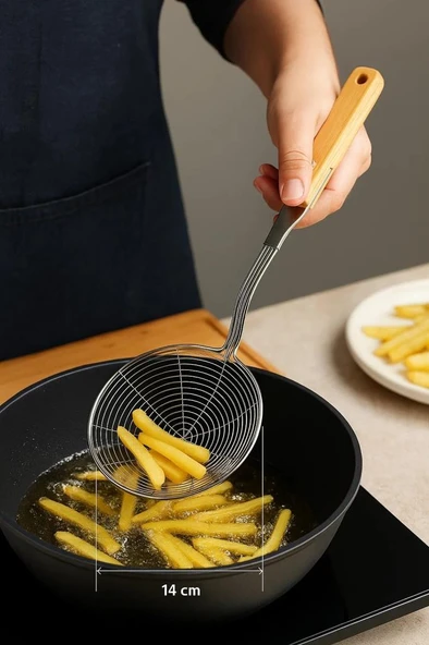 Bambum Ladle - Bambu Saplı Tel Kevgir 14cm ürün görseli