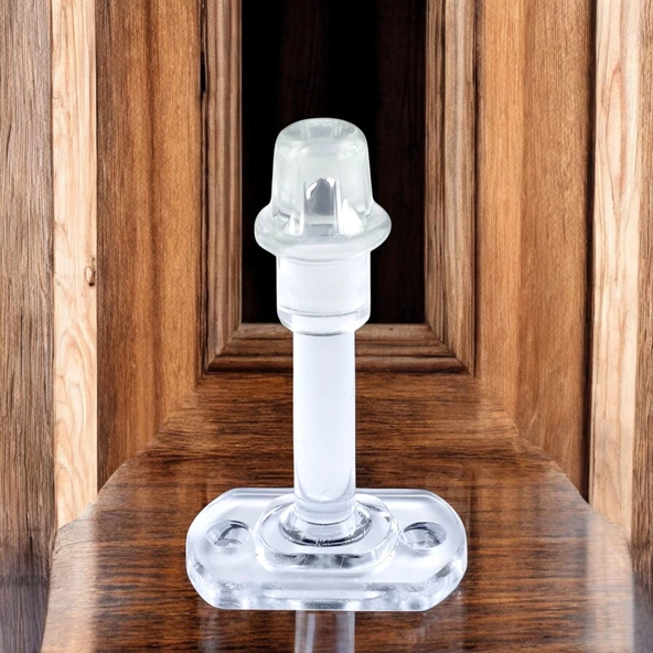 Şeffaf Plastik 100 Adet Kapı Pencere Arkası Tampon Vidalı Duvar Koruyucu Silikon Stoper Mobilya - Resim 4