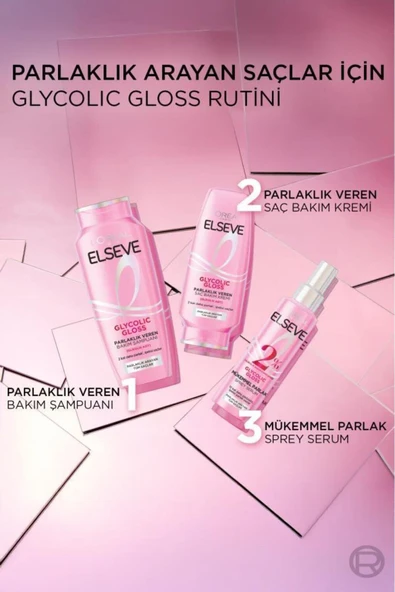 Elseve Glycolic Gloss Mükemmel Parlaklık Veren Saç Bakım Sprey Serumu 150ml - Resim 5