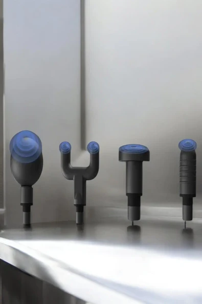 4 Başlıklı Darbeli Şarjlı Masaj Aleti Tabancası Kablosuz - Resim 5