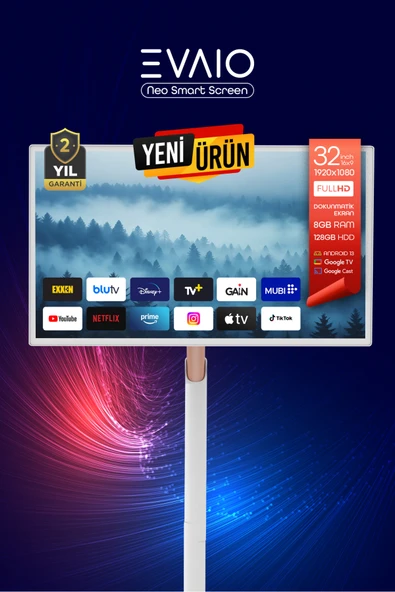 EVAIO Neo 32 inç 80 Ekran FHD Taşınabilir Android Smart LED Ekran ürün görseli 1