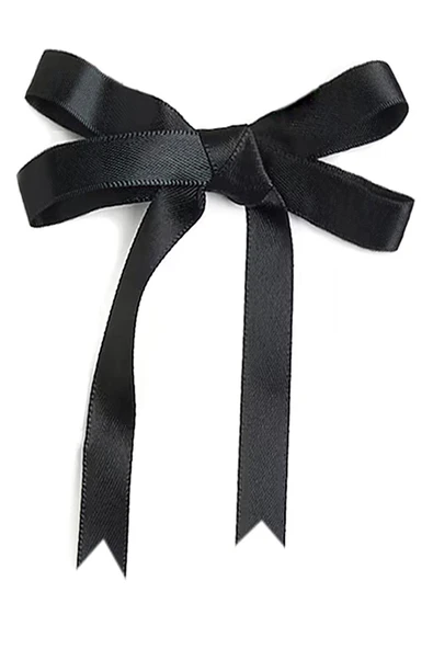 10 Adet Siyah Saten Fiyonk Süsleme Küçük Kurdele Seti ürün görseli