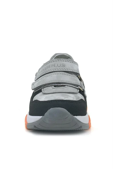 Rakerplus Hakiki Deri Gri Siyah Çocuk Sneakers Spor Ayakkabı - Resim 4