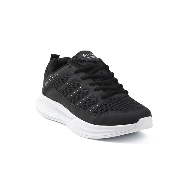 Erkek Siyah Beyaz Günlük Spor Ayakkabı Rahat Yürüyüş Sneaker Hafif Tabanlı - Resim 2