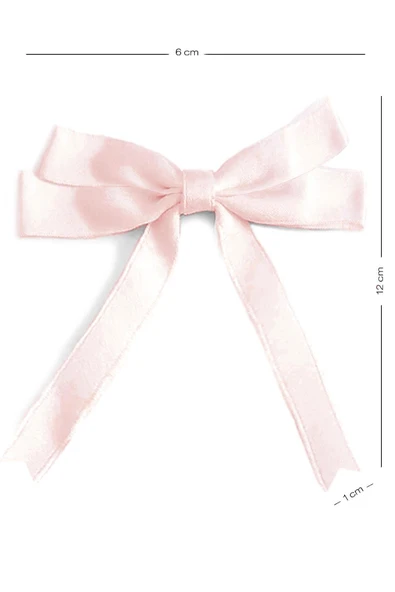 10 Adet Pudra Pembe Saten Fiyonk Süsleme Küçük Kurdele Seti - Resim 2
