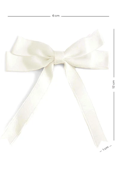 10 Adet Ekru Saten Fiyonk Süsleme Küçük Kurdele Seti - Resim 2