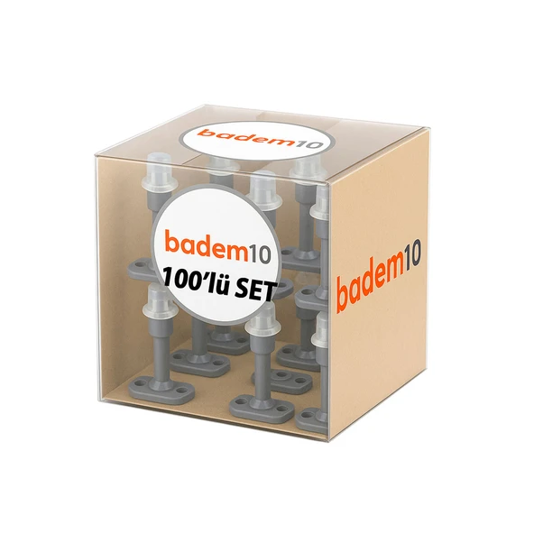 Gri 100 ADET Silikon Kapı Pencere Arkası Vidalı Duvar Koruyucu Tampon Mobilya Stoperi Durdurucu Set - Resim 3