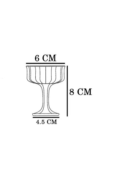 6 Adet Mini Cam Kahve Yanı Lokumluk Draje Şekerlik Sunumluk Takımı - 3