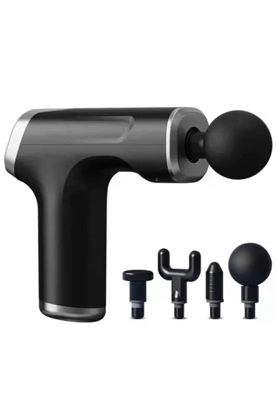 Şarjlı Masaj Tabancası 4 Başlıklı Mini Masaj Tabancası ve Masaj Aleti - Resim 2