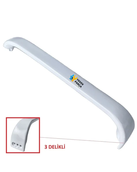 Profilo Uyumlu Buzdolabı Kapı Kolu 3 DELİKLİ UZUN 36,5 CM Beyaz - Resim 3