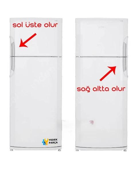 Beko Uyumlu DNE44081 Buzdolabı Kapı Kolu Sapı (Buzdolabı Karşında SOL ÜSTE veya SAĞ ALTTA uyar) - Resim 2
