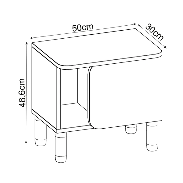 River Komodin – Şık ve Fonksiyonel Başucu Sehpası - Resim 5