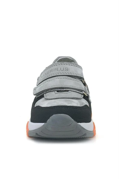Rakerplus Hakiki Deri Gri Siyah Çocuk Sneakers Spor Ayakkabı - Resim 12