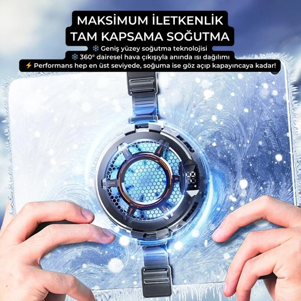 Coofbe Göstergeli 3Mod Turbo Fan 4800RPM 30W Telefon Tablet Soğutucu Radyatör Tüm Tabletlere Uyumlu - 9