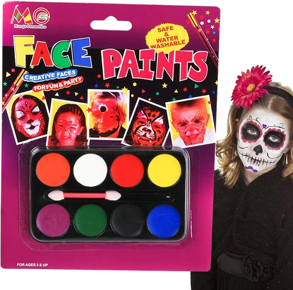 Yüz Boyama Seti 8 Renk