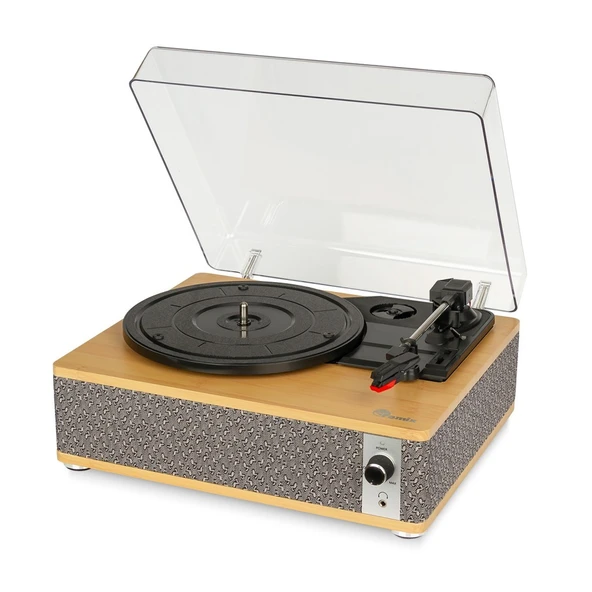 Fomix FM-109 Gri Hoparlörlü Bluetoothlu Pikap Plak Çalar - 4