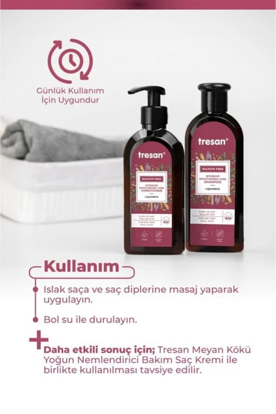 TRESAN Meyan Kökü Yoğun Nemlendirici Sülfatsız Bakım Şampuanı 300 ml - 5