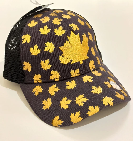 Monalisa Home Şık Koyu Gri Renkli  ,Sarı Yaprak Yaldızlı  Şapka ürün görseli 1