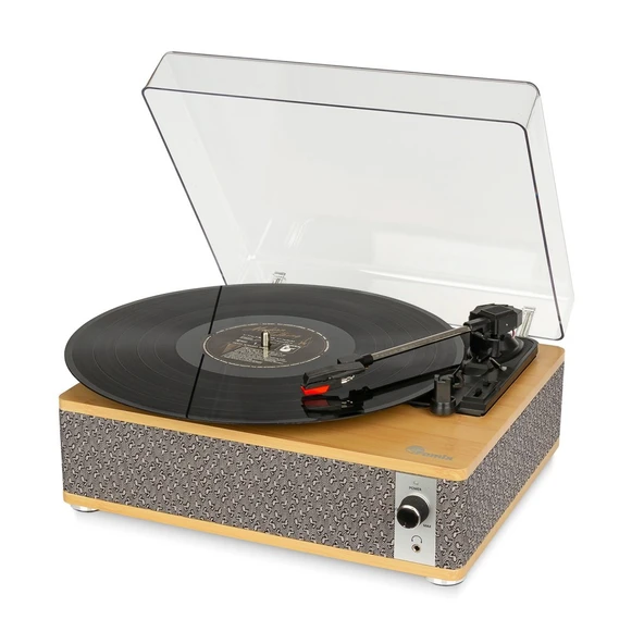 Fomix FM-109 Gri Hoparlörlü Bluetoothlu Pikap Plak Çalar - 5