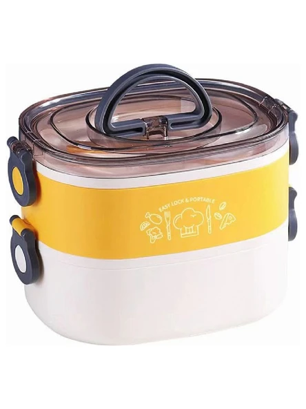 Fixpoint Çelik Beslenme Kabı Iki Katlı 1900ML Sarı