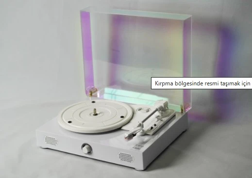 Fomix FM-211 Beyaz Hoparlörlü Bluetoothlu Pikap Plak Çalar - Resim 2