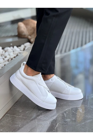 Pabucmarketi Lastikli Erkek Günlük Ayakkabı Beyaz - Resim 3