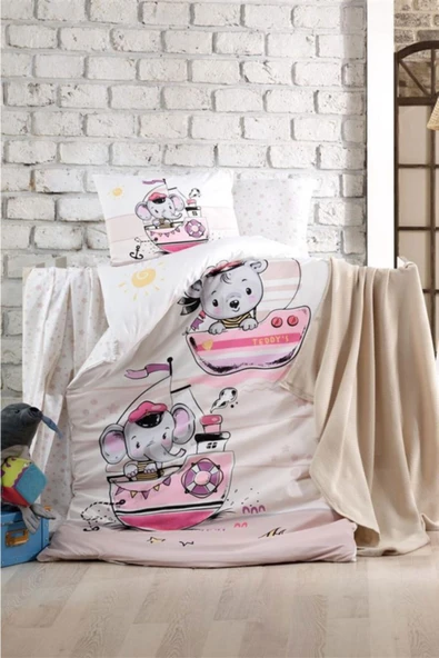 Sailing Pembe Ranforce Bebek Nevresim Takımı