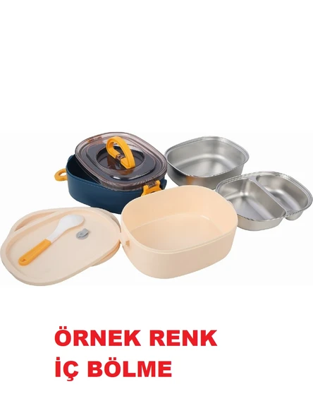 Fixpoint Çelik Beslenme Kabı Iki Katlı 1900ML Sarı - 2