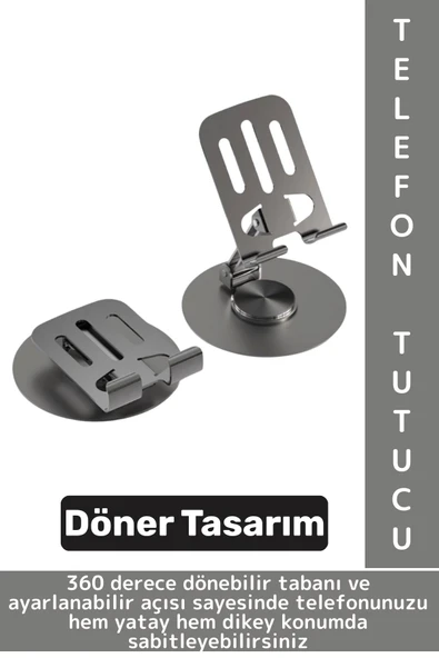 Dayanıklı Kaymaz Dik Yatay Kullanım 360 Derece Dönebilir Katlanabilir Masaüstü Tablet Telefon Tutucu ürün görseli