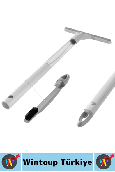 Premium Banyo Mutfak Fayans Oto Ayna Çift Taraflı 4 in 1 Spreyli Çek Çekli Camsil Fırça Aparatı - Resim 2