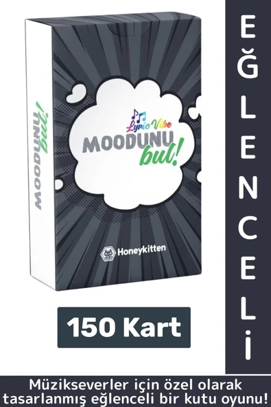 Eğlenceli Genç Yetişkin Arkadaş Müzik Oyunu Moodunu Bul-Lyric Vibe Oyun Kartları 150 Kart ürün görseli