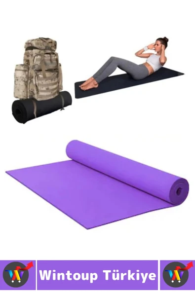 Taşıma Askılı Konforlu Su Geçirmez Kaymaz Pilates Aerobik Fitness Çadır Zemin Yer Minderi Kamp Matı - 3