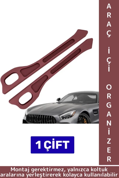 Dayanıklı Esnek Montaj Gerektirmez Telefon Anahtar Küçük Eşya Düzenleyici Araç İçi Organizer Bordo ürün görseli