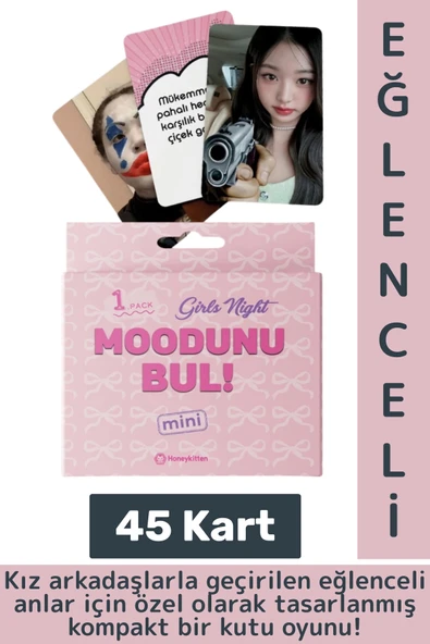 Eğlenceli Genç Yetişkin Arkadaş Yılbaşı Özel Gün Moodunu Bul Mini-Girls Night Oyun Kartları 45 Kart ürün görseli