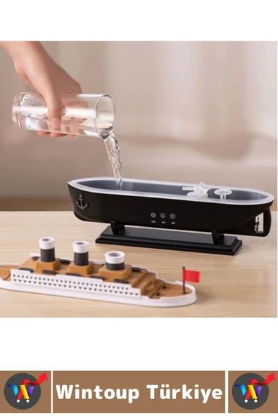 Premium RGB Aydınlatma Uzaktan Kumandalı Titanik Gemi Tasarım Gece Lambası Şık Oda Hava Nemlendirici - 7