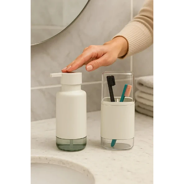 Periboia 2'li Sıvı Sabunluk Ve Diş Fırçalık Seti - Resim 2