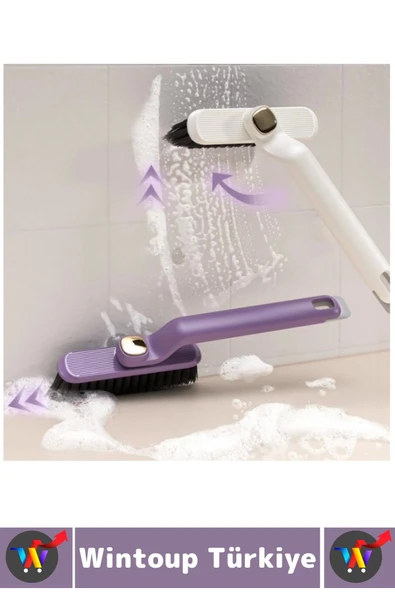 Ergonomik Zemin Derz Köşe Mutfak Banyo Zor Nokta Toz Kir Döner Başlıklı Cımbızlı Temizlik Fırçası - Resim 3