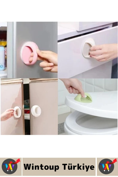 Premium Pencere Dolap Çekmece Fayans Ahşap Çok Amaçlı Kendinden Yapışkanlı Pratik Kulp Tutacak 4 Adt - 2