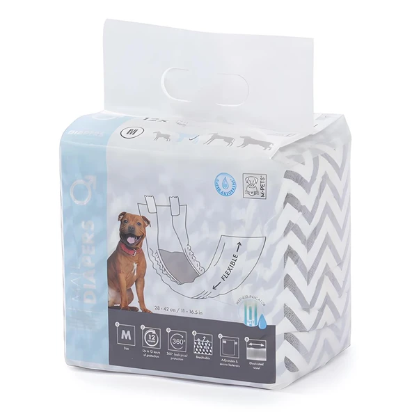 M-Pets Diapers Erkek Köpekler İçin Külot M 12li ürün görseli