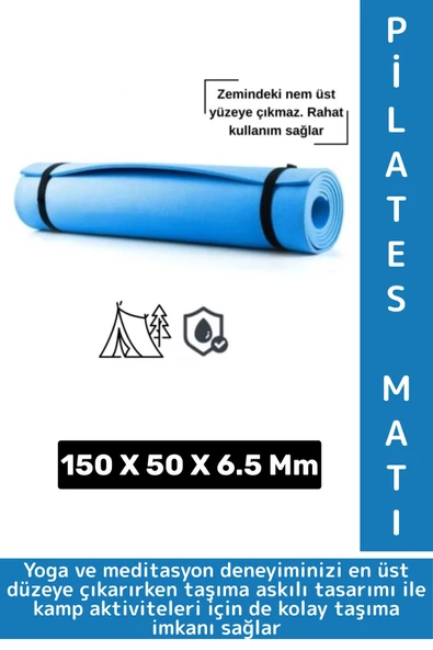 Taşıma Askılı Konforlu Su Geçirmez Kaymaz Pilates Aerobik Fitness Çadır Zemin Yer Minderi Kamp Matı