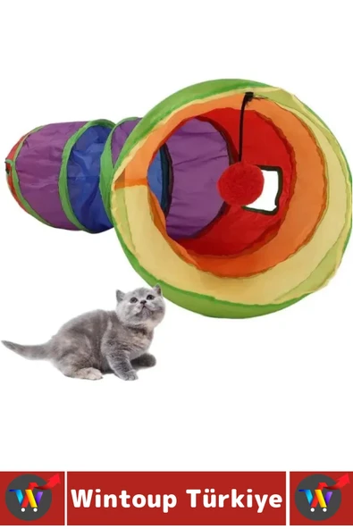 Premium Kedi Köpek Eğlenceli Oyuncak Sağlıklı Kokusuz Bağımsız Oyun Evcil Hayvan Tüneli 115 X 25 Cm - Resim 2